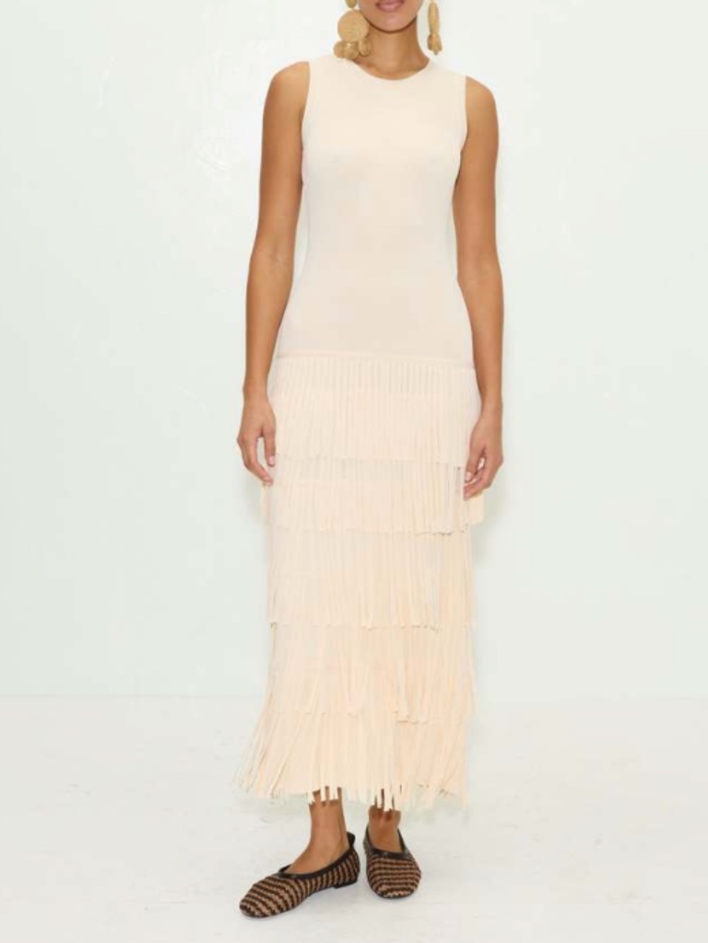 Simon Miller Sleeveless Knit Fringe Zaza Dress